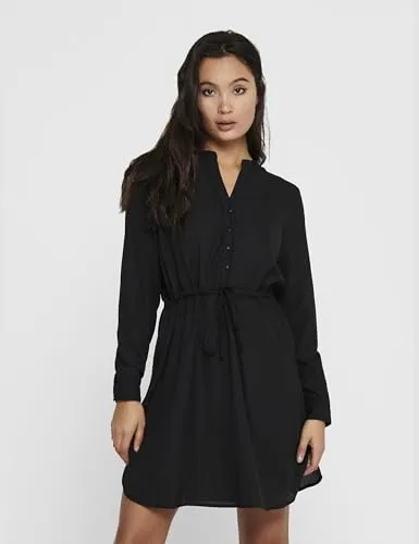 Only Onlcory vestito donna nero XS scollo V floreale