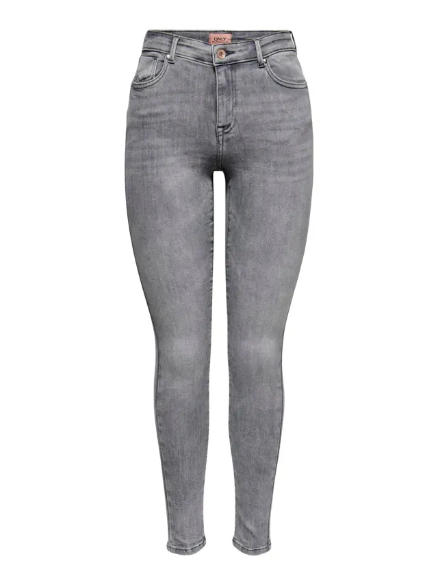 ONLY ONLPower Mid Push Up jeans skinny grigio