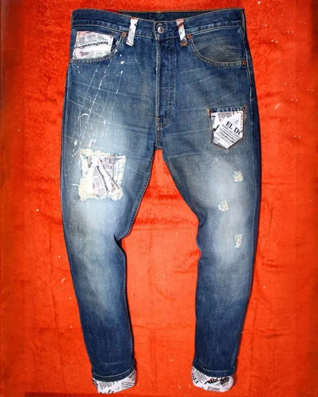Never Say Never Levi’s Giornale jeans vintage tessuto custom