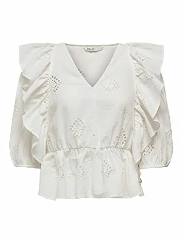 ONLY Onlirma WVN camicia donna bianco M scollo a V
