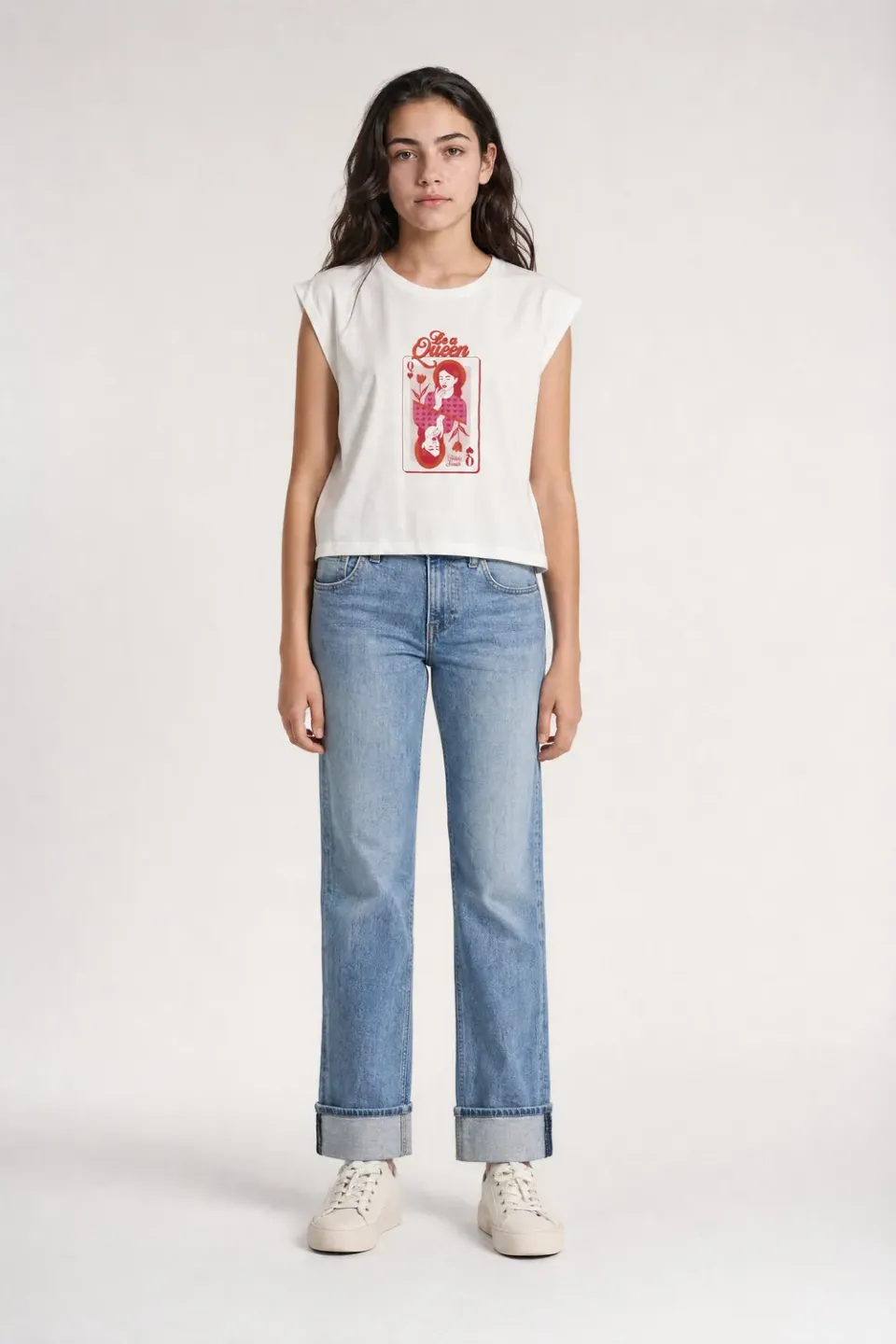 Teddy Smith T-Daisy Canotta Bambina Middle White Cotone