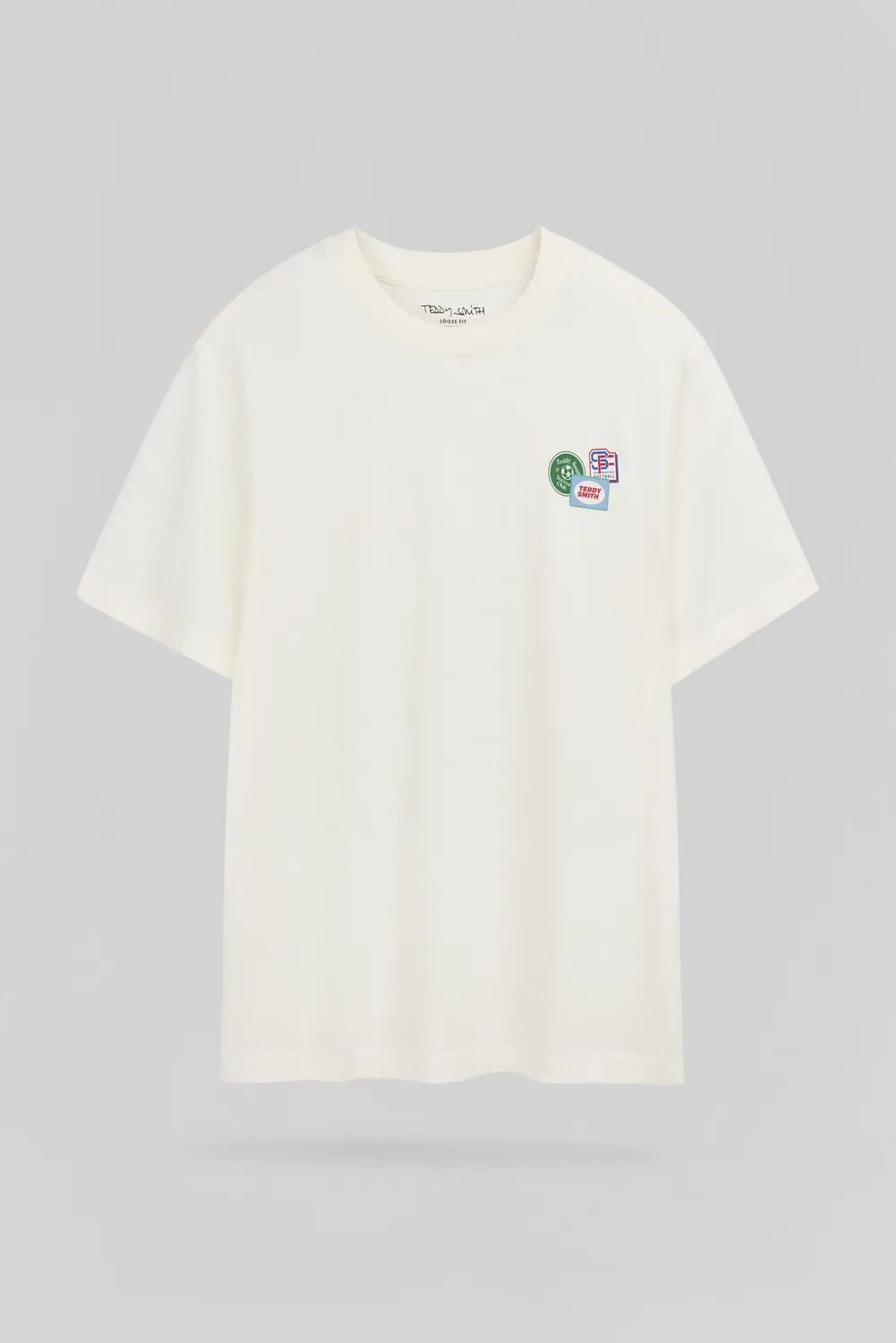 Teddy Smith T-Badges MC t-shirt middle white loose fit