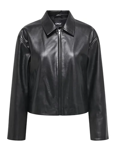 ONLY Onlnicki giacca ecopelle con zip taglia S