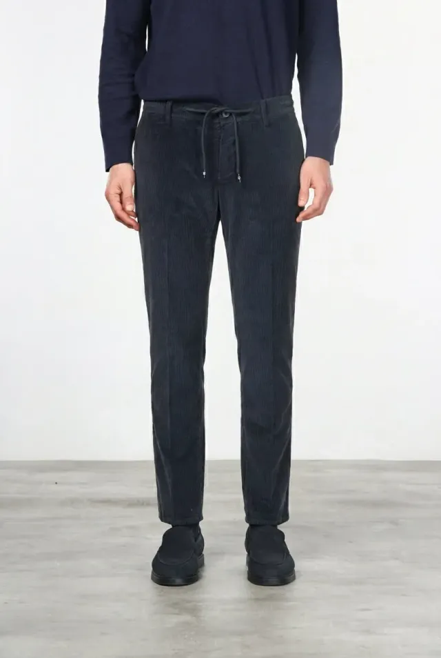 Mason's Milano Jogger chino uomo velluto blu notte extra slim