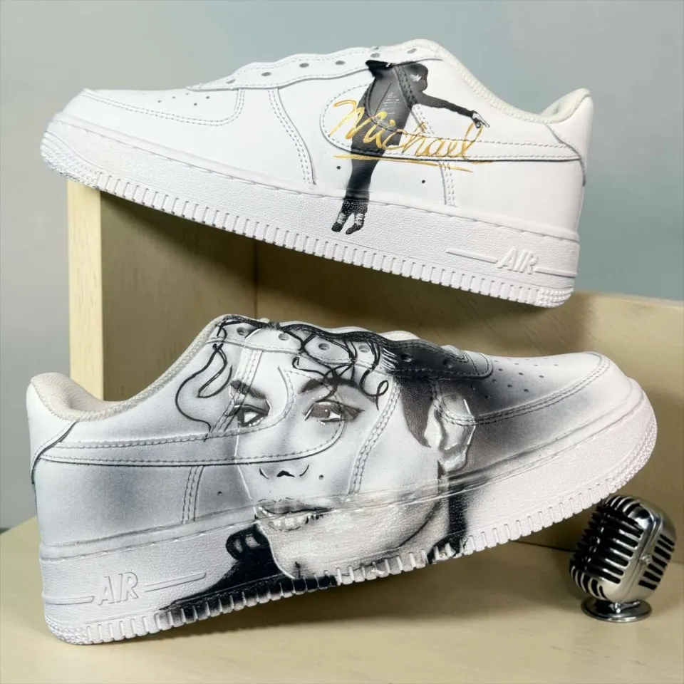 Never Say Never Nike Air Force 1 Michael Jackson sneakers dipinte
