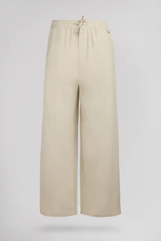 Teddy Smith P-Joan Wide pantalone bambina beige lino