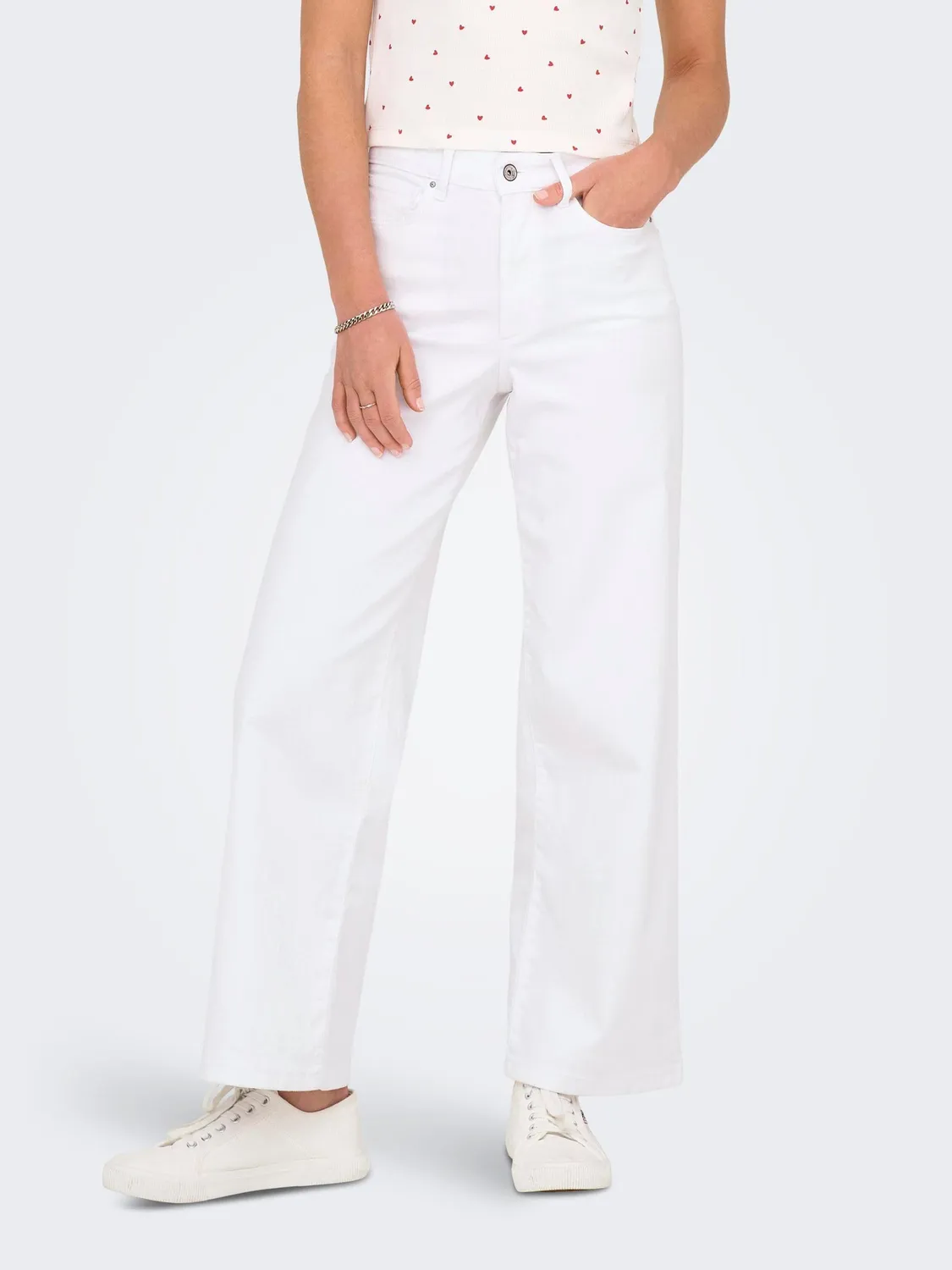 ONLY Onlann Madison jeans larghi cropped vita alta