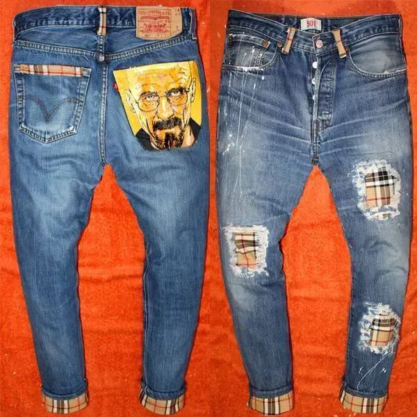 Levi's Vintage Heisenberg jeans dipinti a mano misura