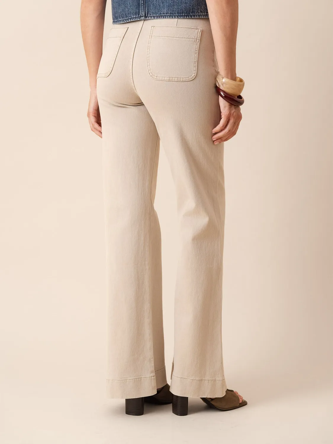 Oraije Elena jeans flare taupe cotone