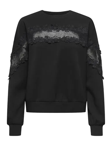 ONLY Onllemo L/S O-Neck Felpa Donna XL pizzo
