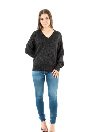 ONLY Onllucia Maglione Donna Nero Glitter Taglia M