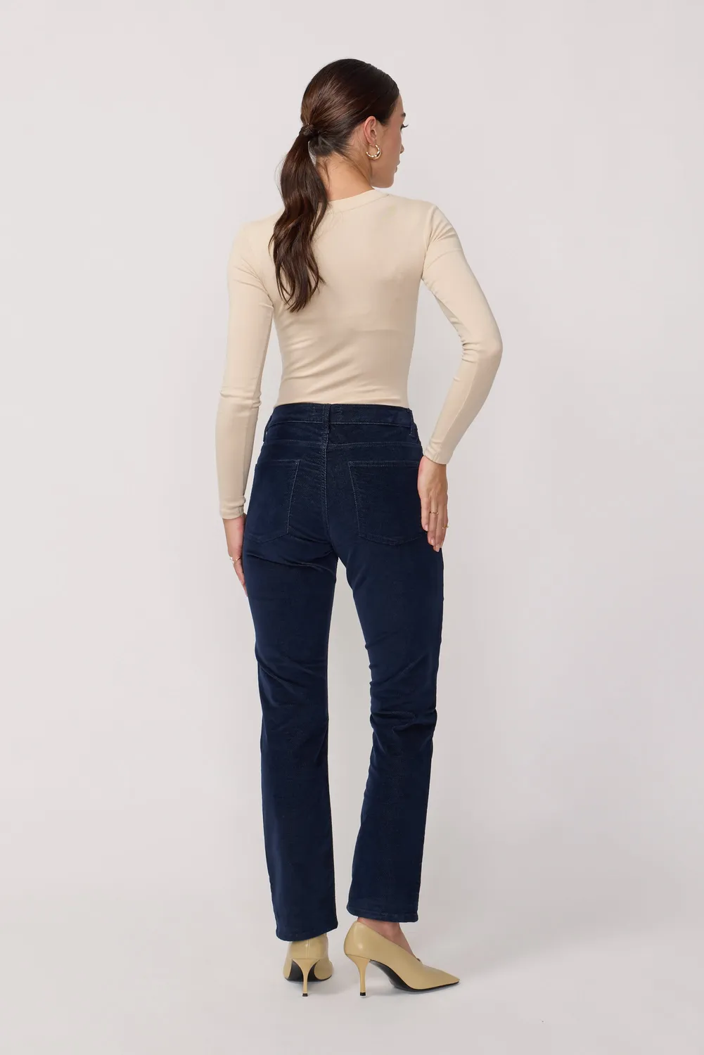acquaverde Blair pantaloni velluto indigo stretch