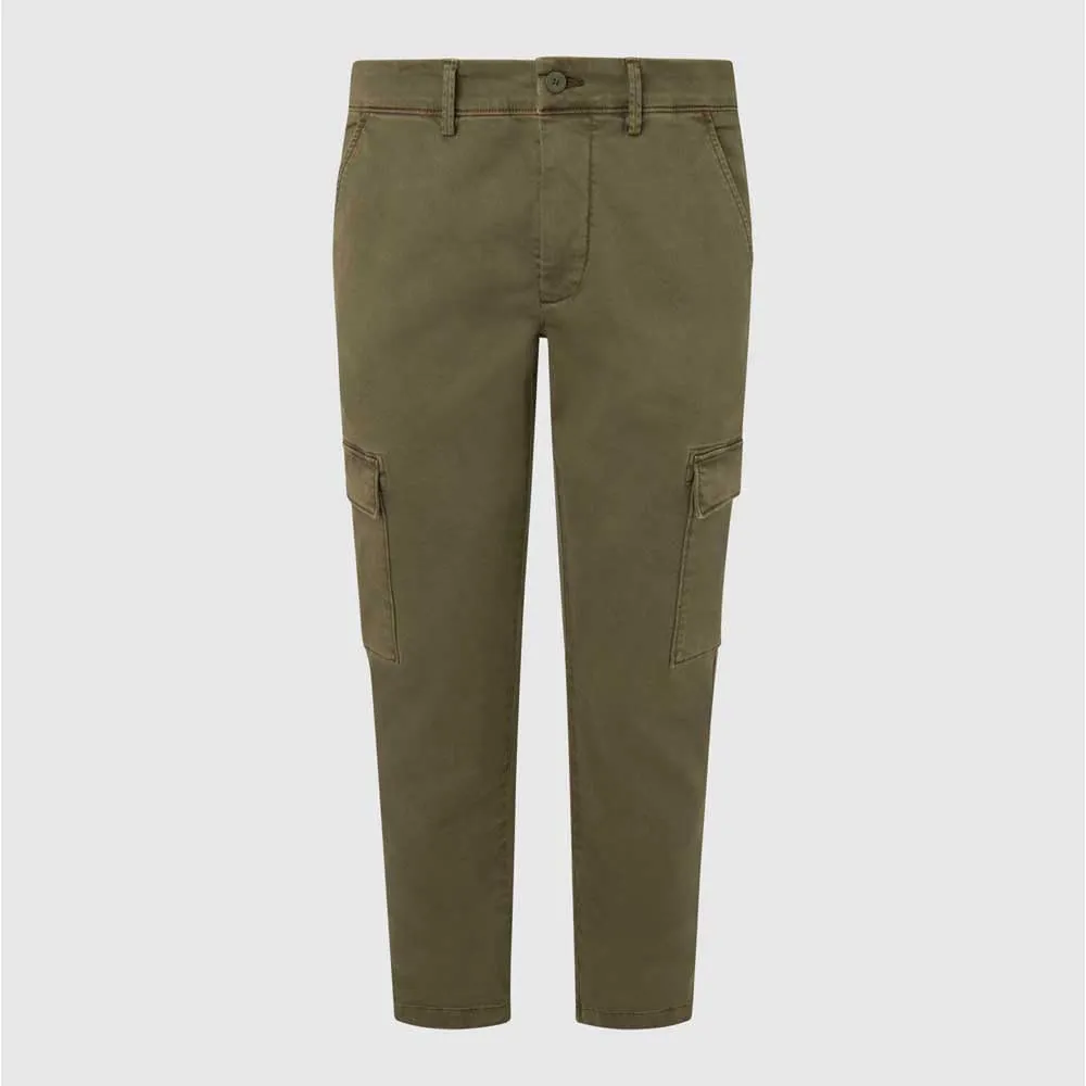 Pepe Jeans cargo uomo slim twill verde militare