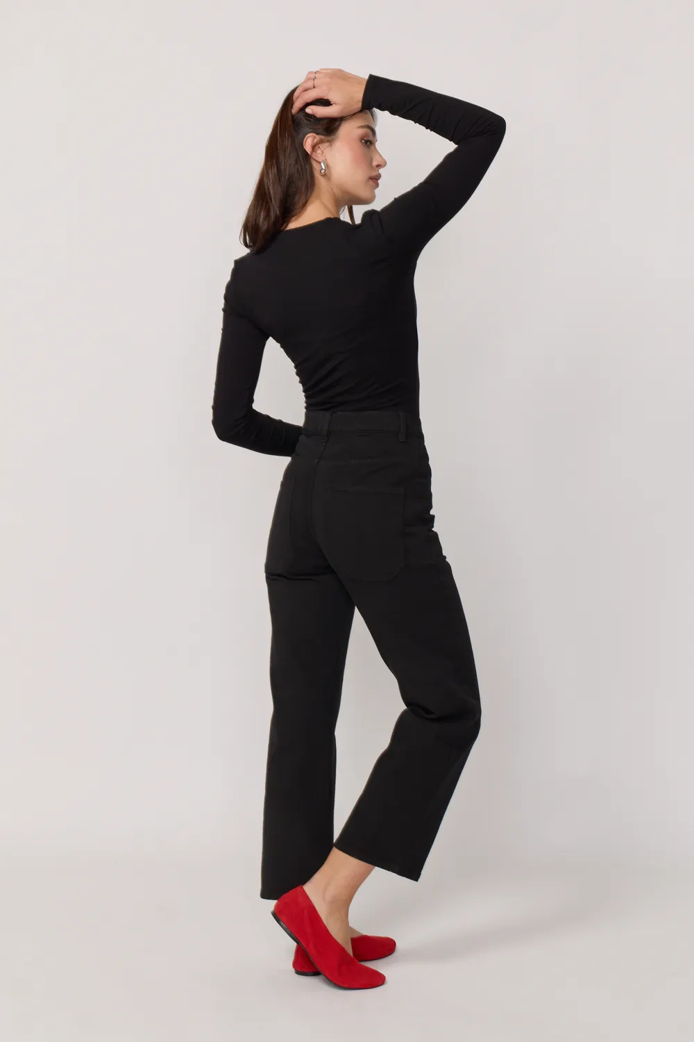 acquaverde Eddy pantalone nero black vita alta