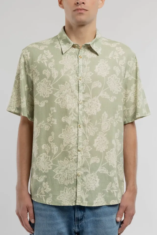 Teddy Smith Alberto camicia uomo verde salvia lino