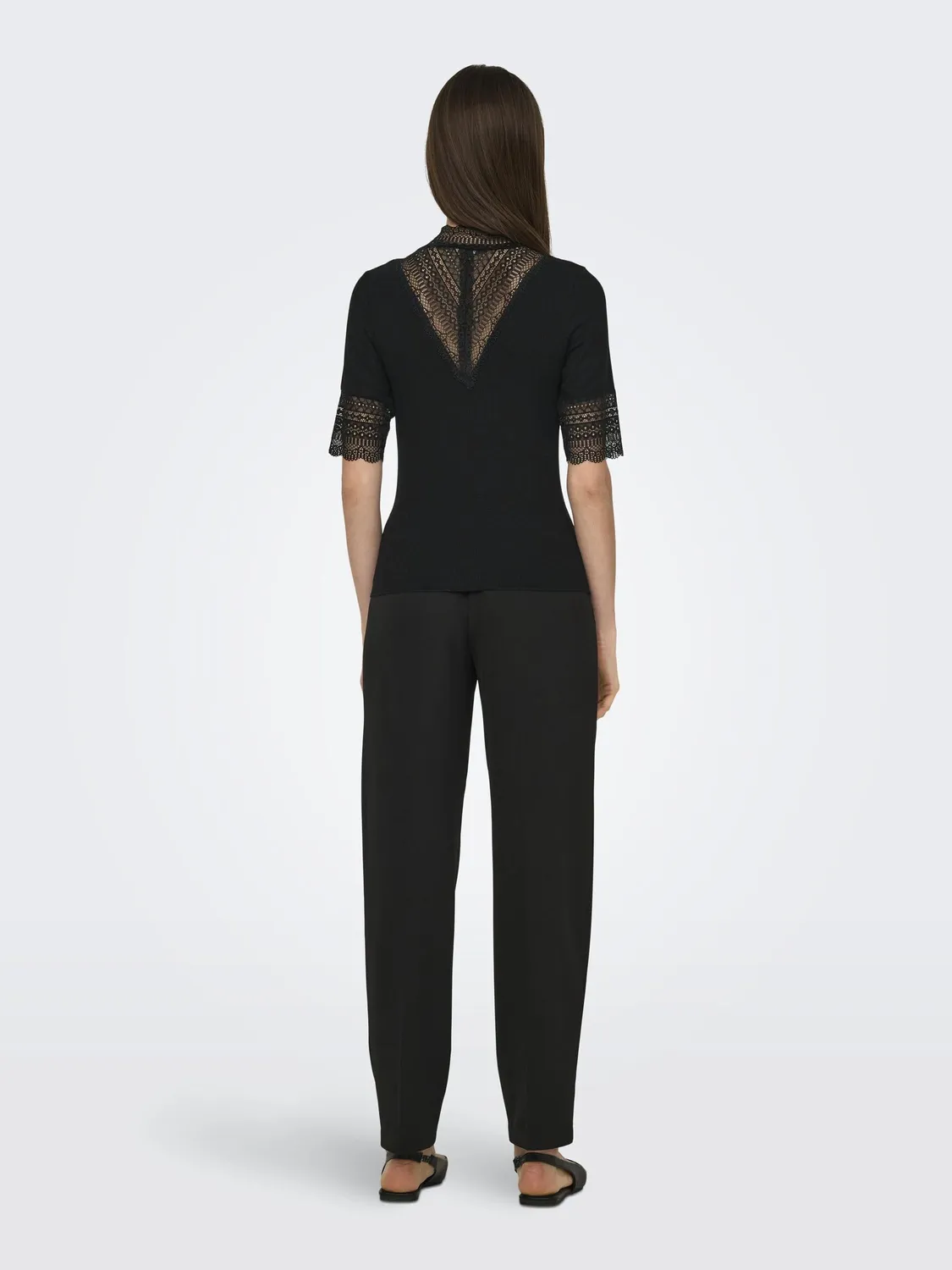 ONLY Onltilde Highneck Top Nero XS Manica Corta