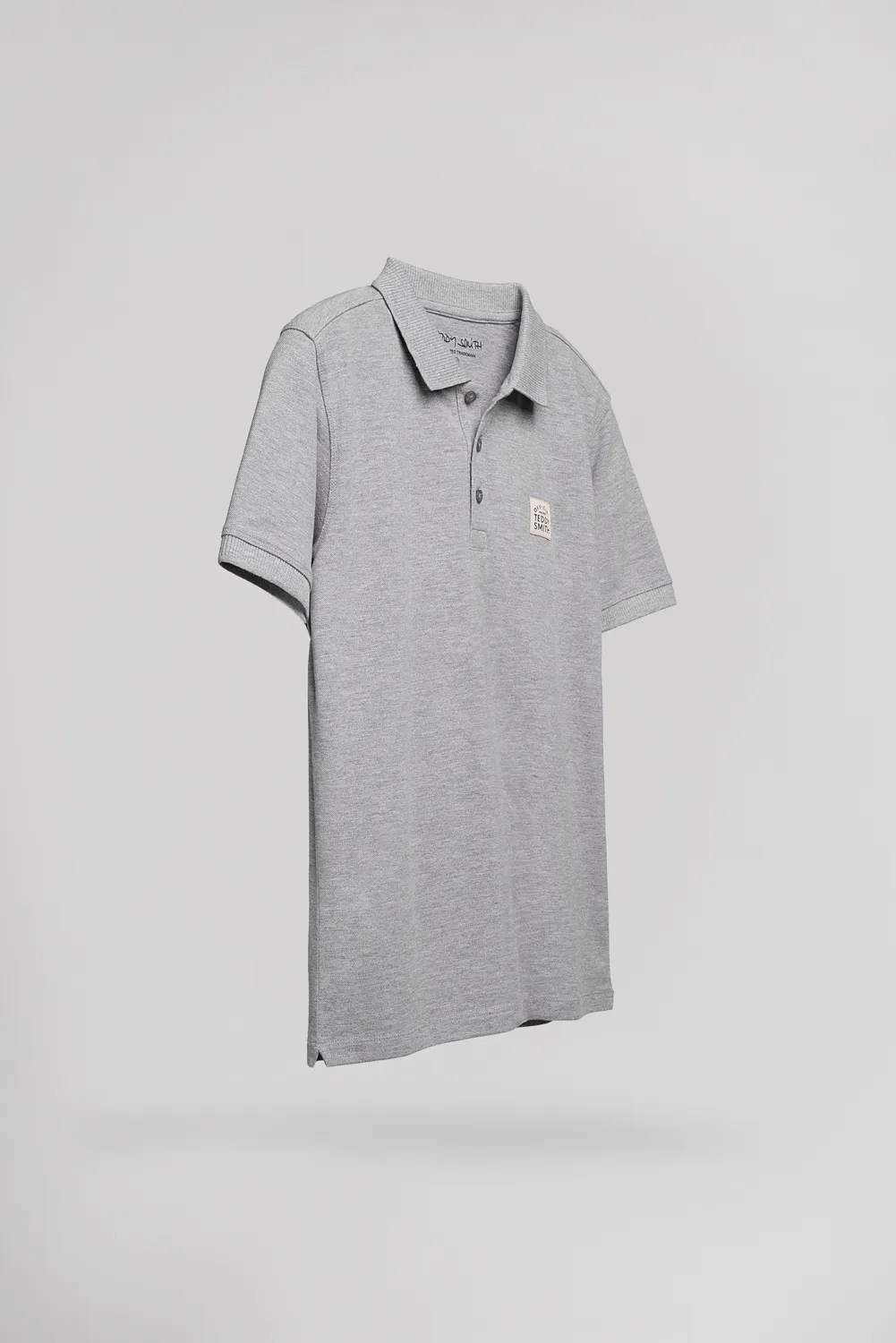 Teddy Smith P-Label MC JR polo bambino grigio piqué cotone