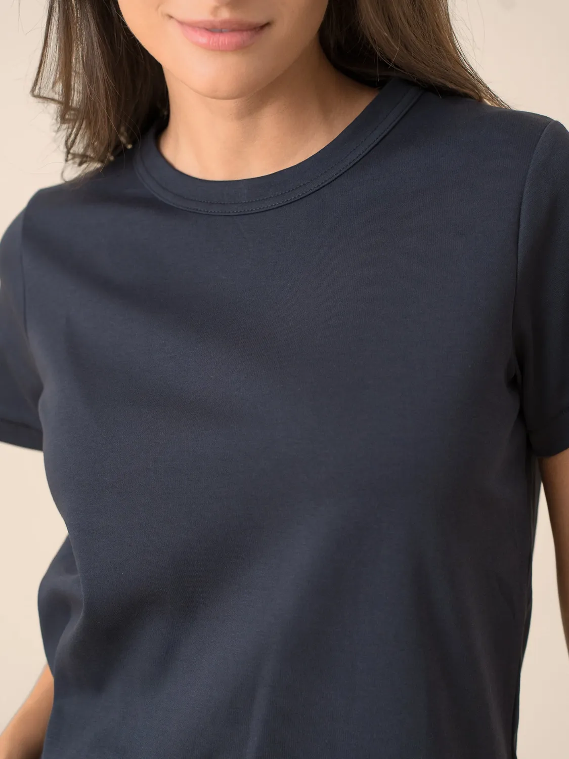 Oraije Oni t-shirt cotone blu marine tinta unita