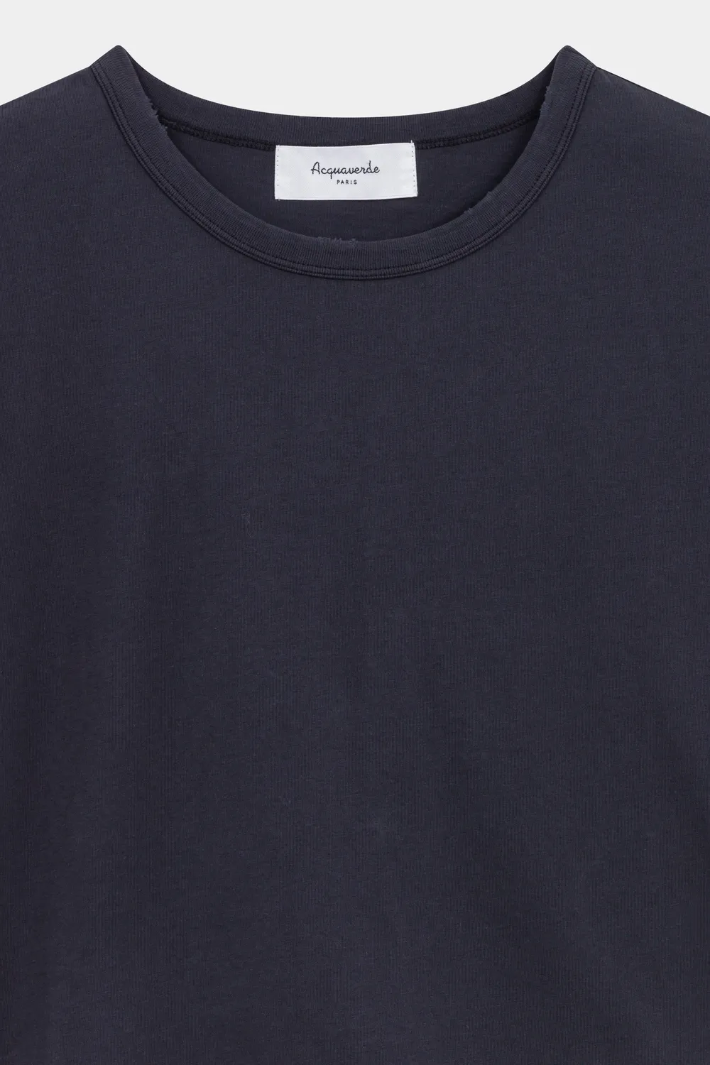Acquaverde T-shirt cropped Black Stone effetto usato