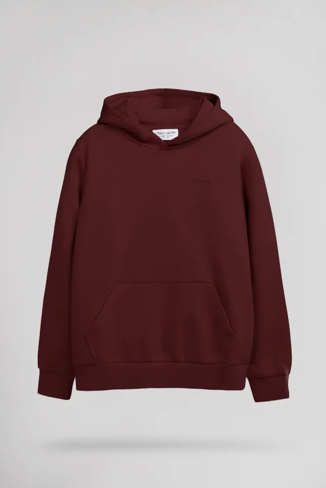Teddy Smith S-Nark Hoody Jr felpa ragazzo cappuccio bordeaux