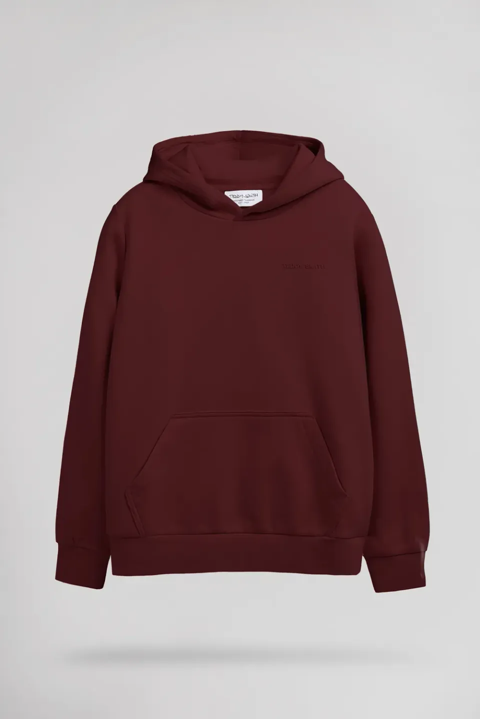 Teddy Smith S-Nark Hoody Jr felpa ragazzo cappuccio bordeaux