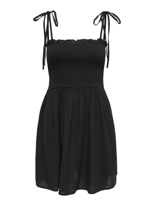 ONLY Onltizana Strap Smock Short Dress vestito XL nero