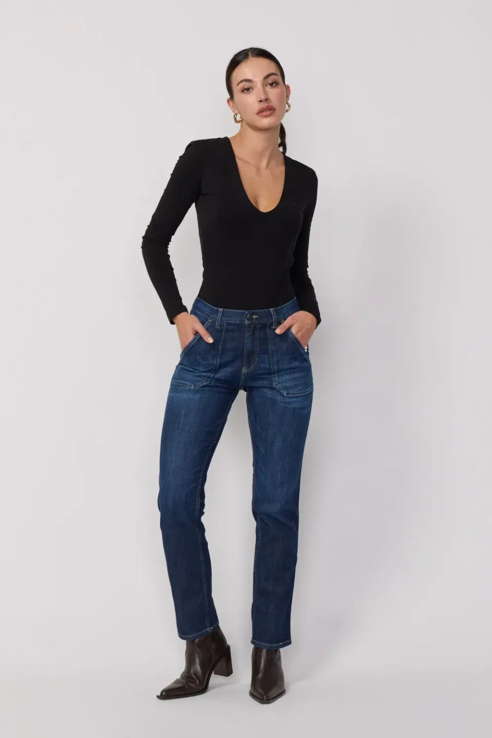 Acquaverde Pierce jeans caviglia dark aged