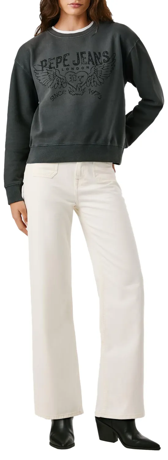 Pepe Jeans Beberly Felpa Donna M Grigia Girocollo