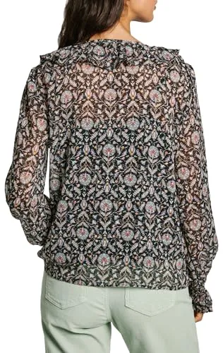 Pepe Jeans camicetta donna manica lunga chiffon volant