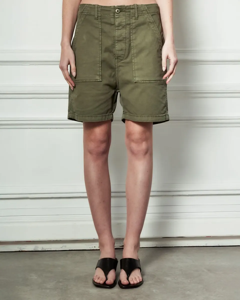 Acquaverde Patrol bermuda light kaki vita alta