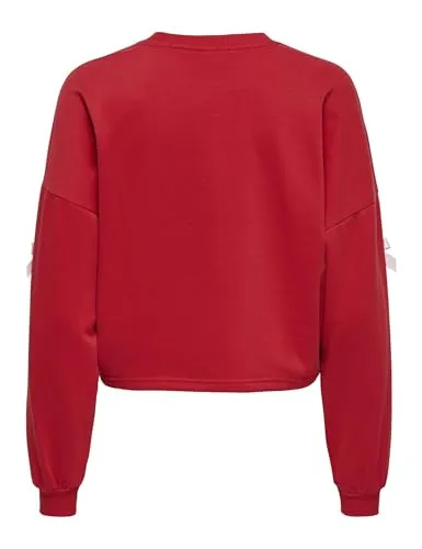 ONLY Onljedeite felpa donna M maniche lunghe fiocco