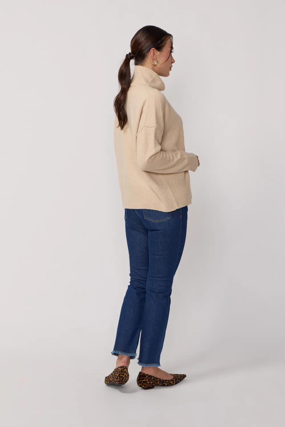 Acquaverde cardigan Beige yak merino oversize bottoni