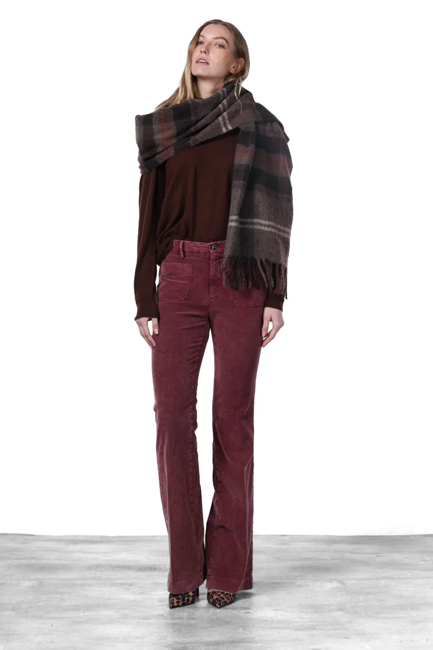 Mason's New York Flare pantalone chino donna mosto velluto slim