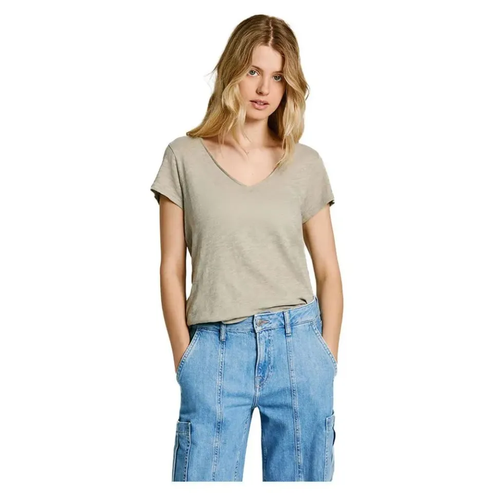 Pepe Jeans Ezzy T-Shirt donna scollo a V verde