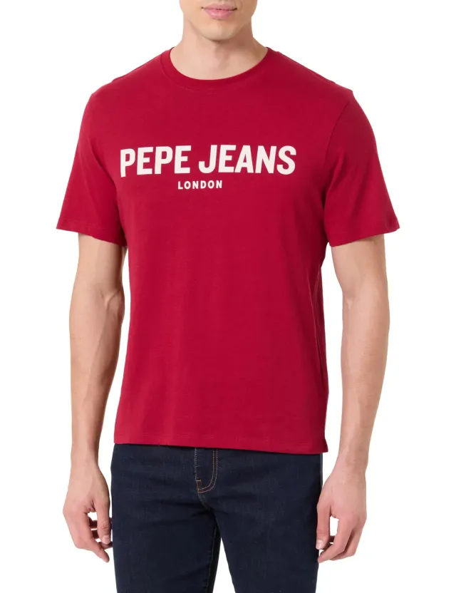 Pepe Jeans Big Logo t-shirt uomo slim cotone bianca
