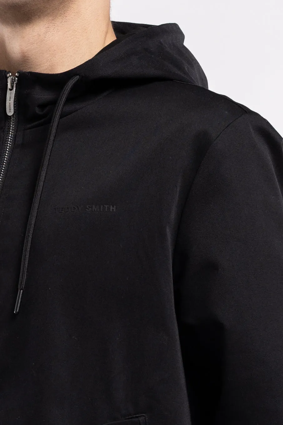 Teddy Smith B-Sansonito Giubbotto Nero Cappuccio Twill