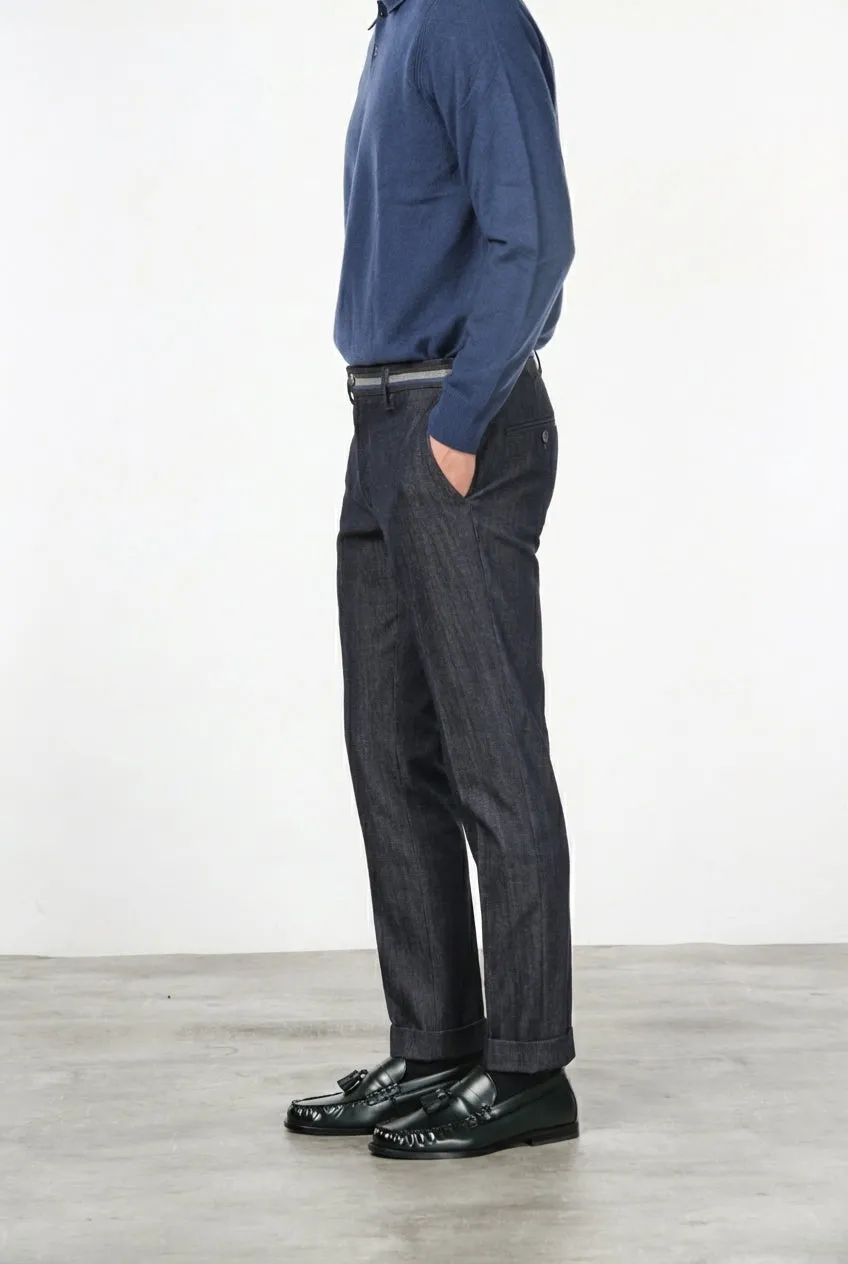 Mason's New York Winter chino denim blu navy regular
