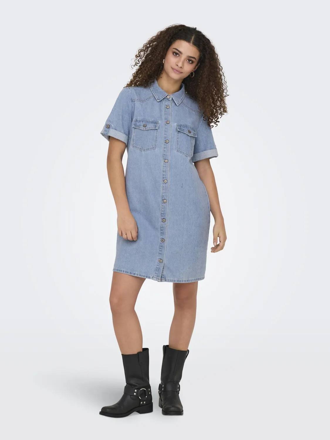 Only Onllisa vestito corto denim donna blu