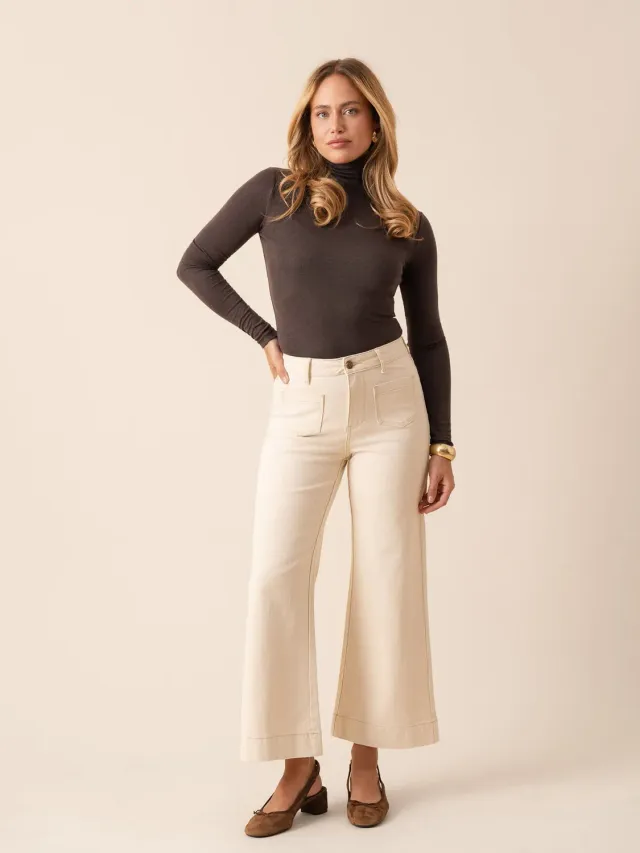 Oraije Gasparette jeans wide beige naturale