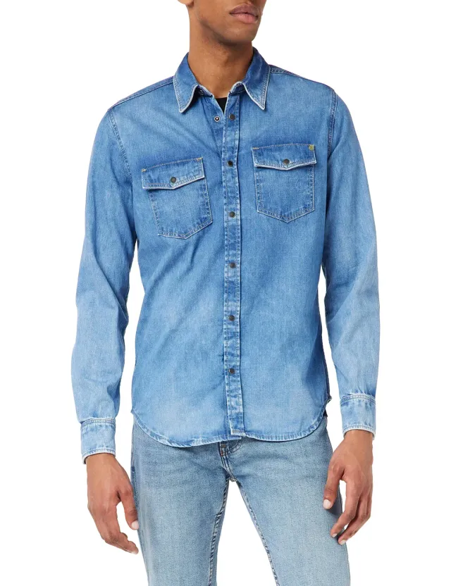 Pepe Jeans Hammond camicia jeans uomo blu denim-ht8