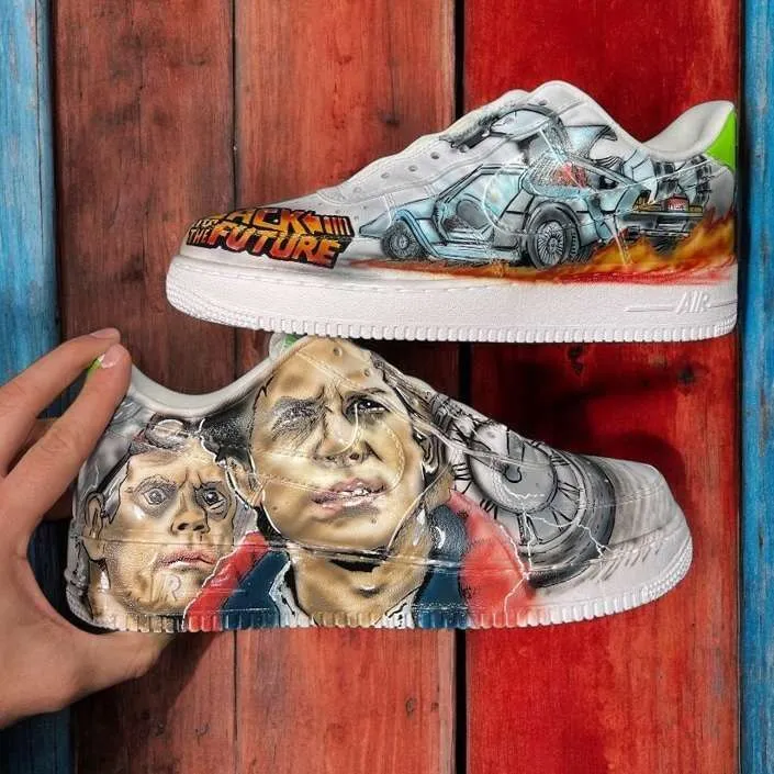 Nike Air Force 1 Ritorno al Futuro sneakers custom dipinte