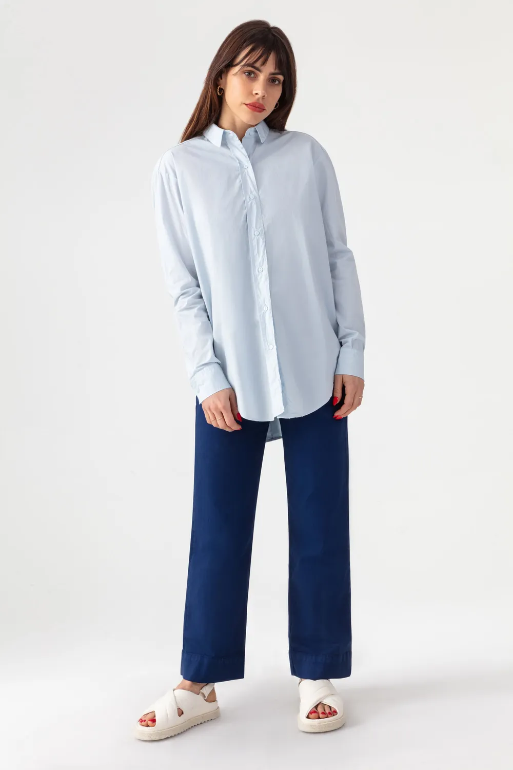 acquaverde White Shirt camicia popeline sky blue