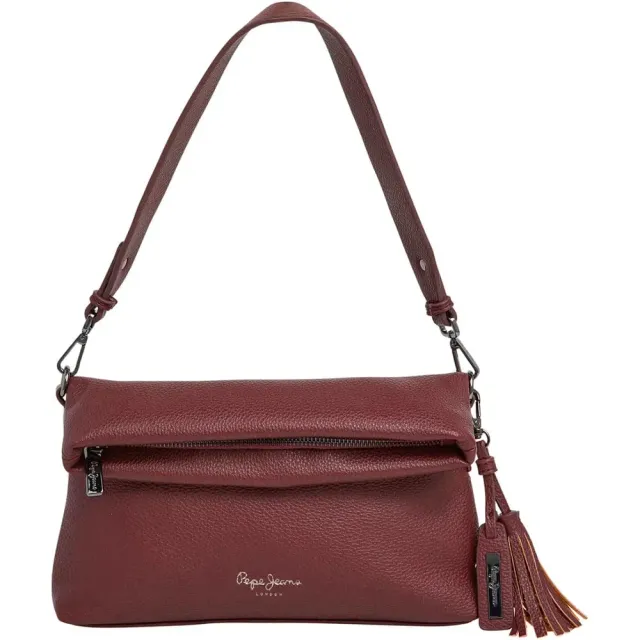 Pepe Jeans Gaia Borsa Donna Borgogna Tracolla Piegata
