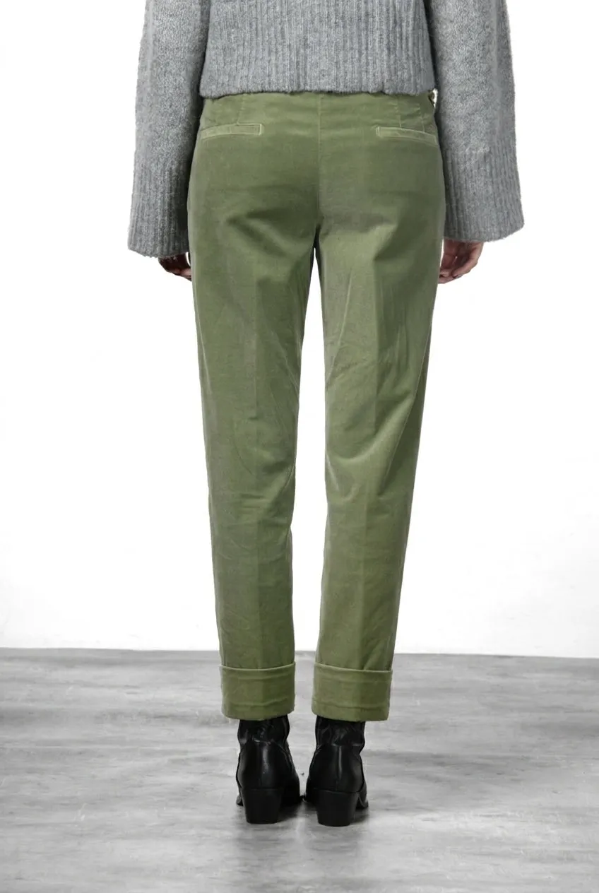 Mason's New York Carrot Pantaloni Chino Verde Salvia Velluto