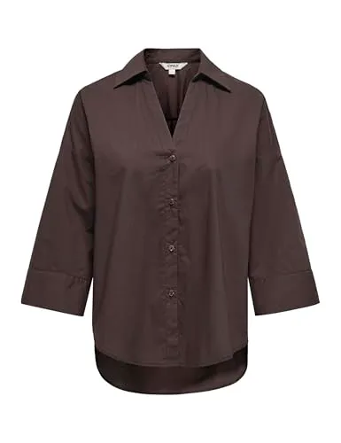 ONLY Onlsaja Keri 3/4 Shirt camicia caffè taglia S