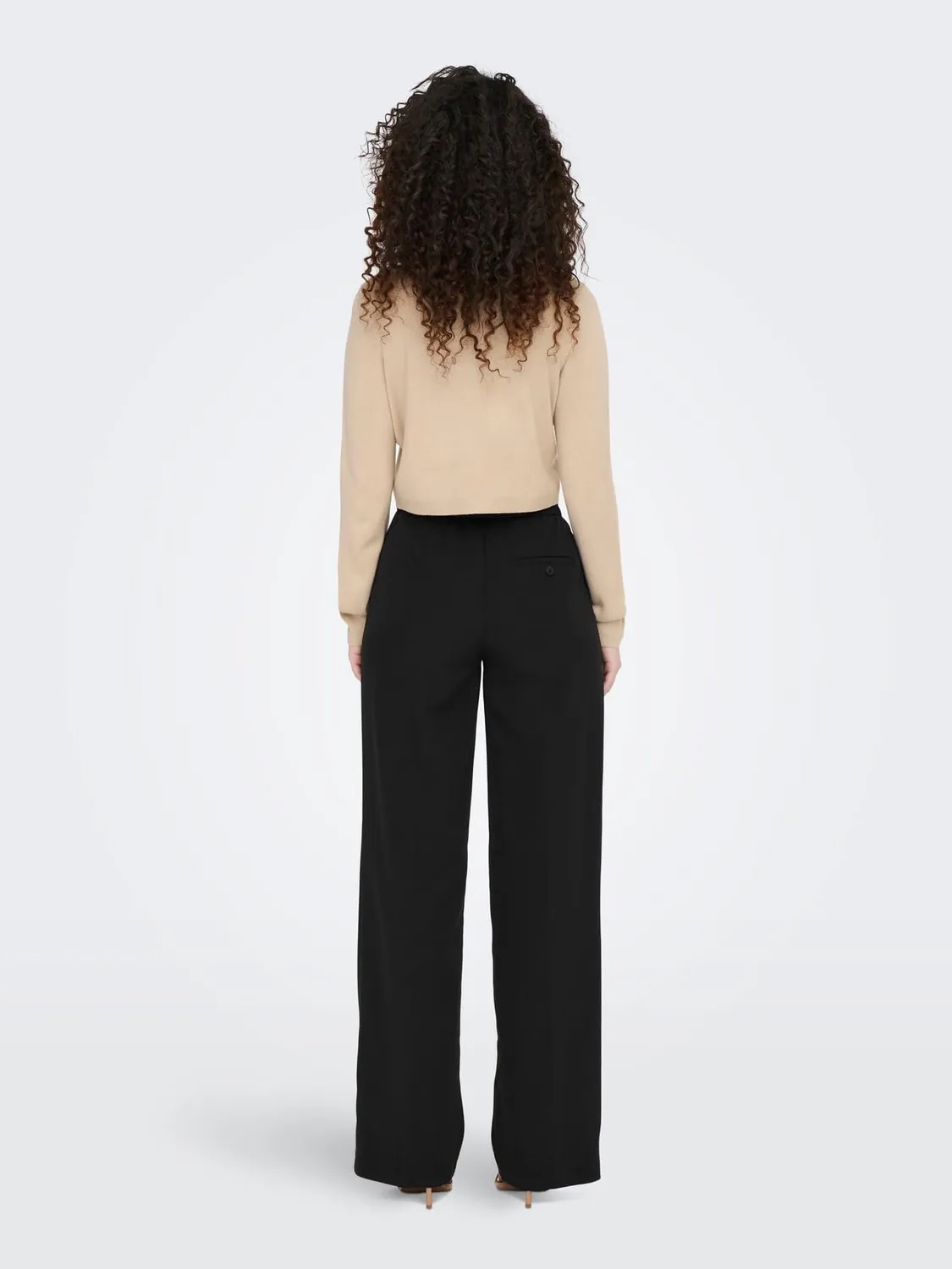 Only Onlkira-Mellie pantaloni donna vita alta larghi