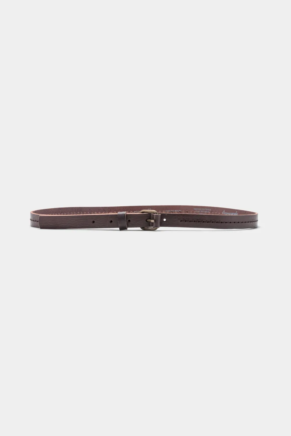 Acquaverde cintura fine pelle chocolat 2 cm