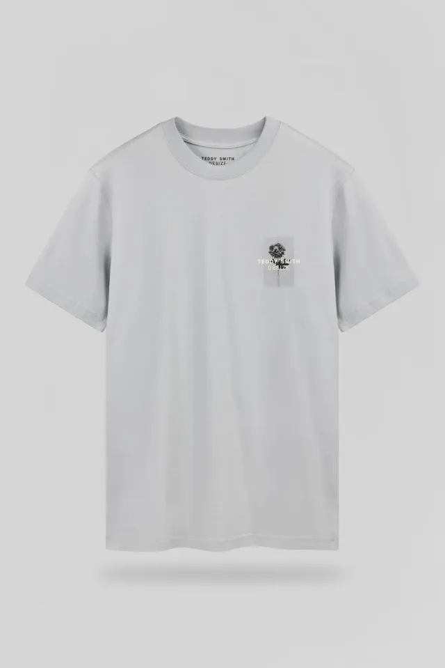 Teddy Smith T-Artist t-shirt uomo blu fumé ampia