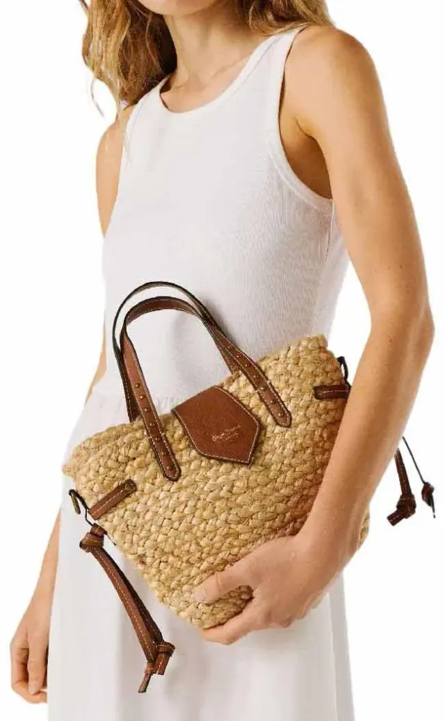 Pepe Jeans Phebi Coast Borsa Donna Paglia Marrone Tan