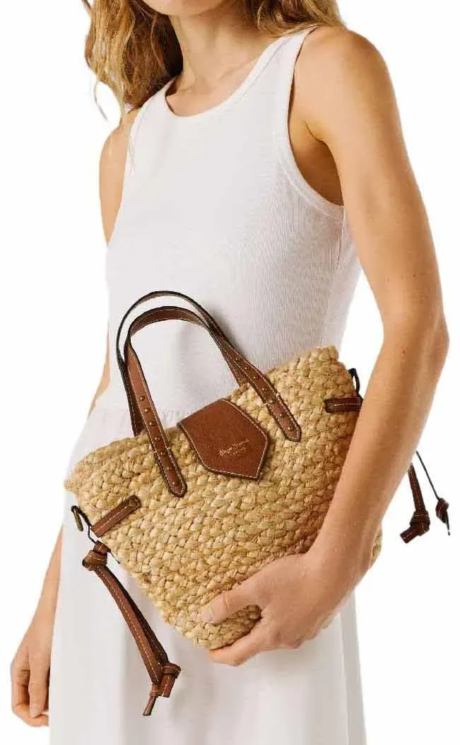 Pepe Jeans Phebi Coast Borsa Donna Paglia Marrone Tan